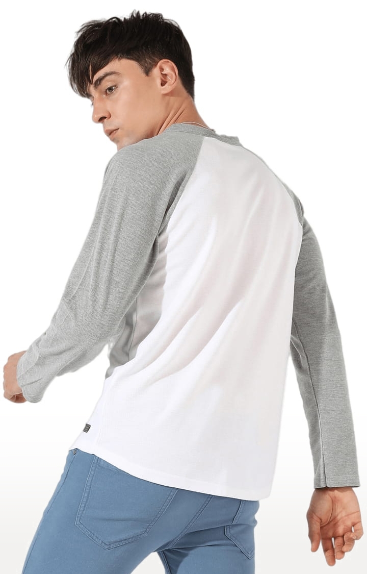 Men's White Cotton Colourblock Casual Shirt