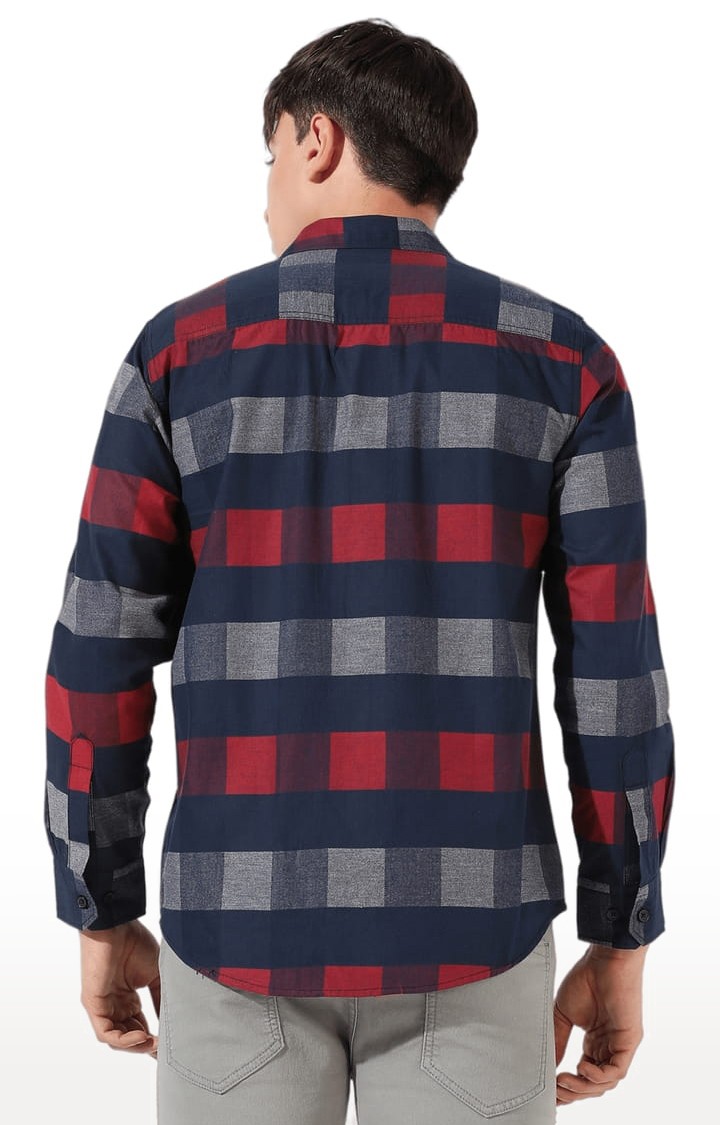 Men's Multicolour Cotton Checkered Casual Shirt