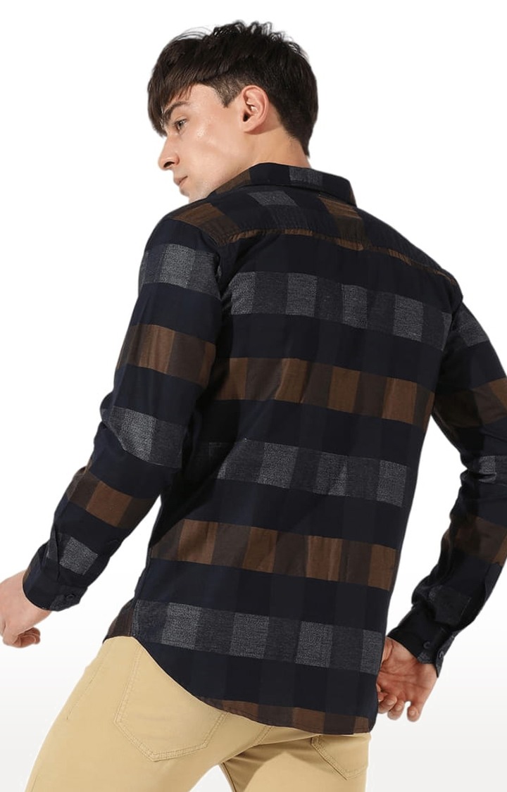 Men's Multicolour Cotton Checkered Casual Shirt