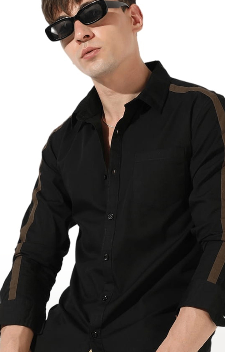 CAMPUS SUTRA | Men's Black Cotton Solid Casual Shirt 3