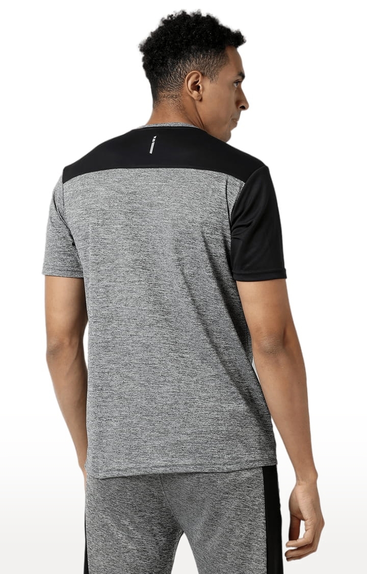 CAMPUS SUTRA | Men's Grey Polyester Colourblock Activewear T-Shirt 3