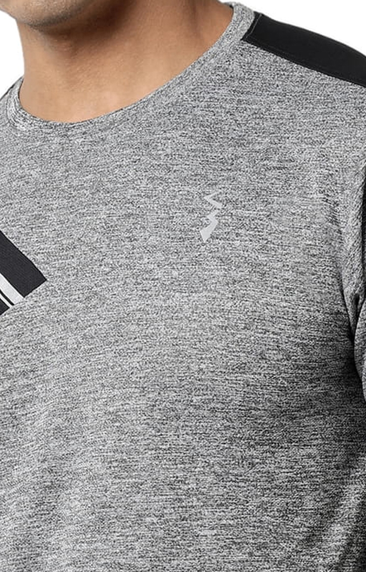 CAMPUS SUTRA | Men's Grey Polyester Colourblock Activewear T-Shirt 4