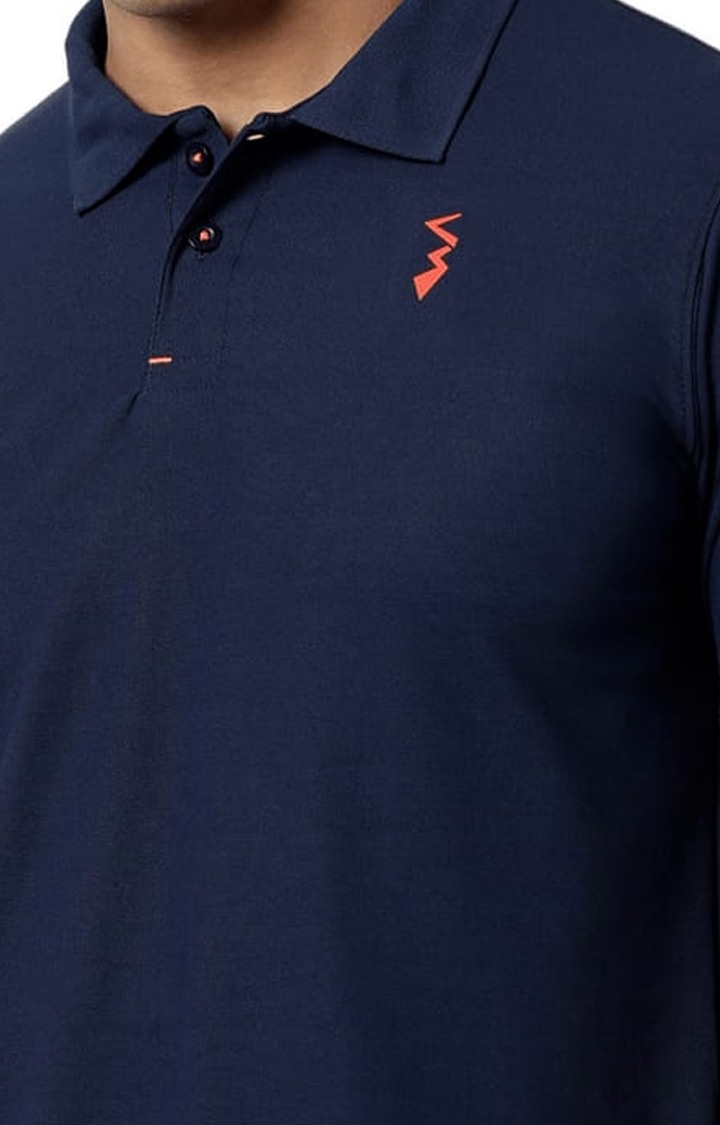 Men's Blue Solid Activewear T-Shirts