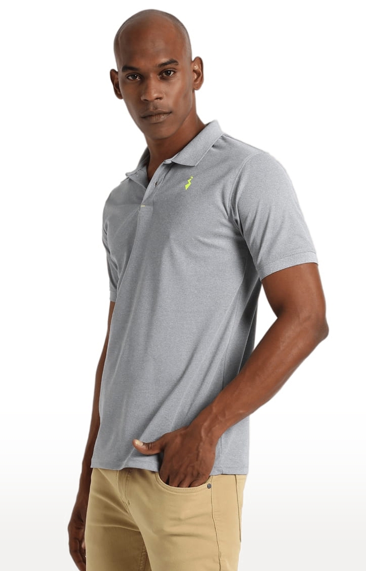 CAMPUS SUTRA | Men's Grey Polyester Solid Activewear T-Shirt