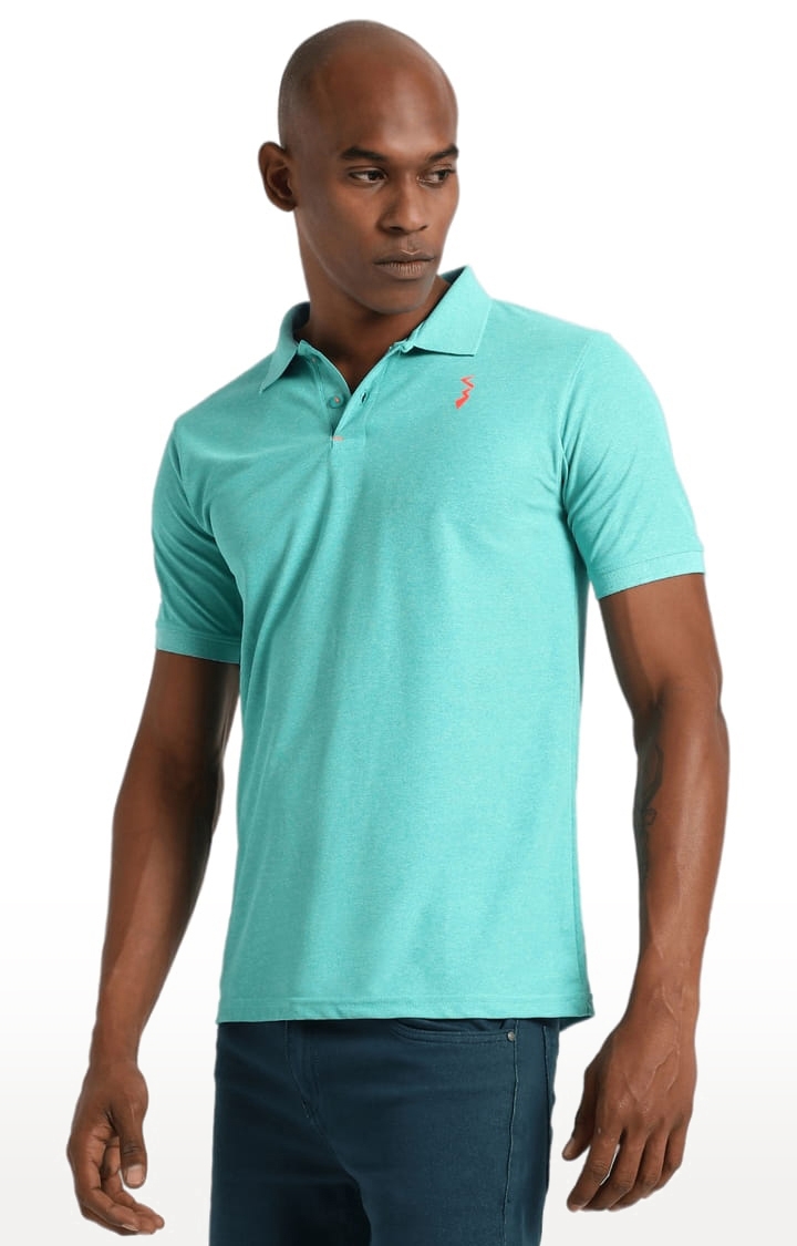 CAMPUS SUTRA | Men's Green Polyester Solid Activewear T-Shirt
