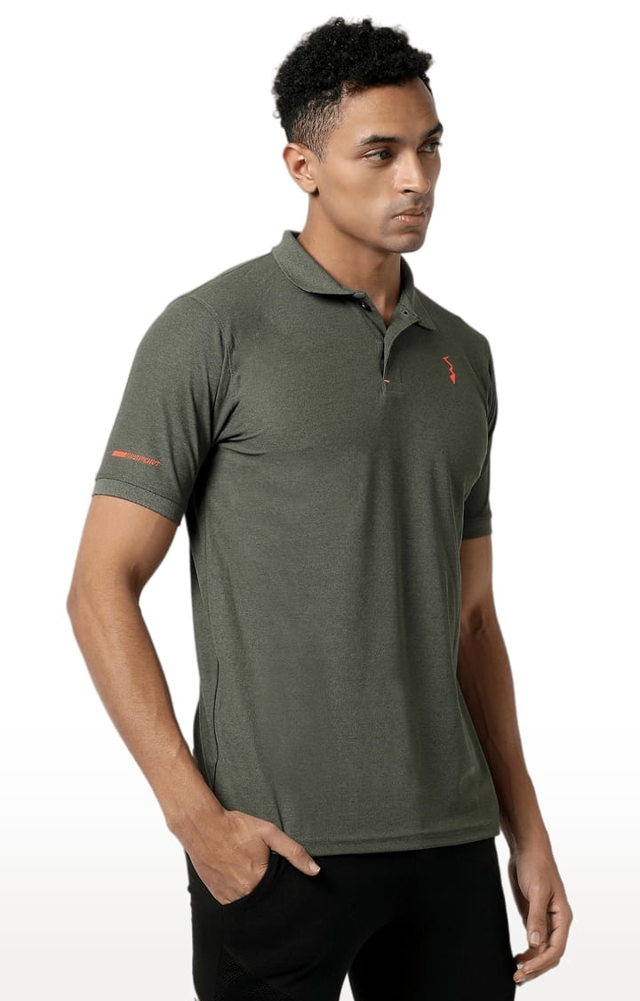 CAMPUS SUTRA | Men's Green Polyester Solid Activewear T-Shirt