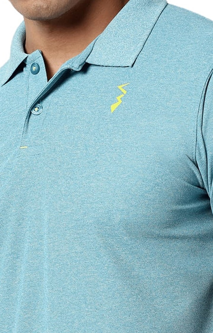 Men's Blue Solid Activewear T-Shirts