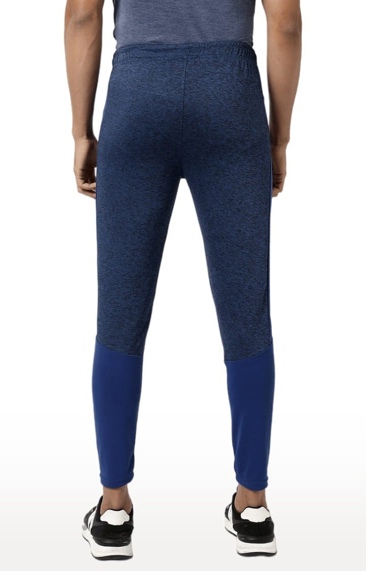 Men's Blue Solid Polyester Trackpants