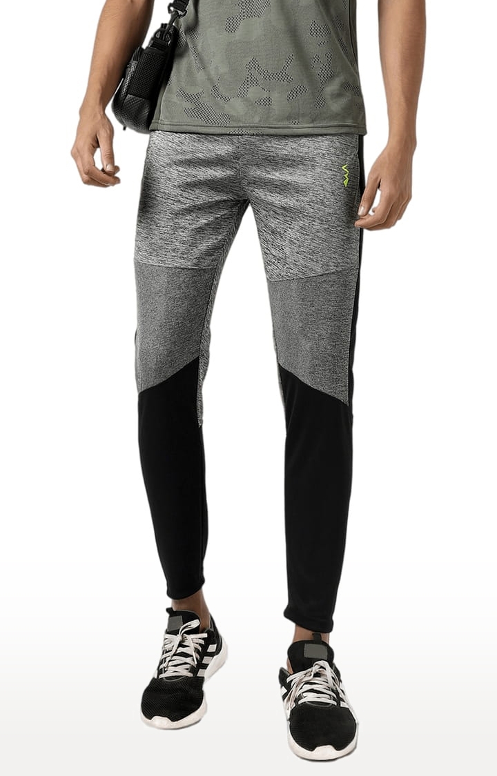 Men's Grey Colourblocked Regular Fit Trackpant