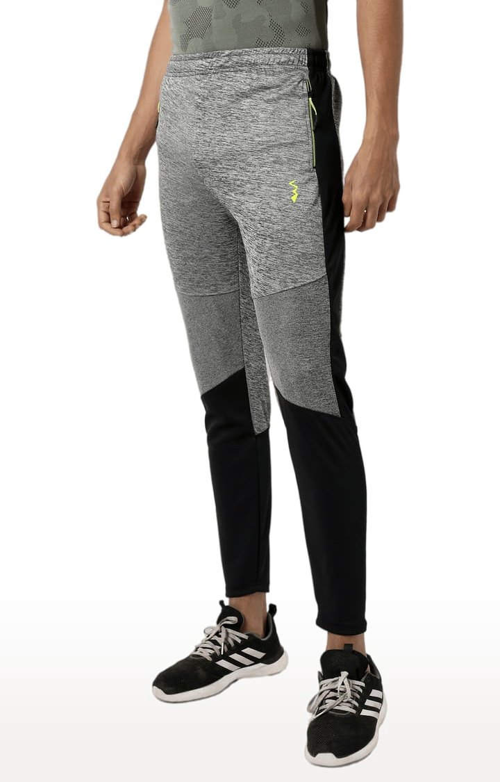 Men's Grey Colourblocked Regular Fit Trackpant