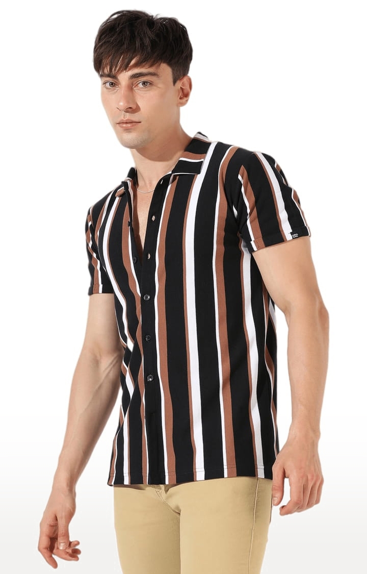 CAMPUS SUTRA | Men's Multicolour Cotton Striped Casual Shirt