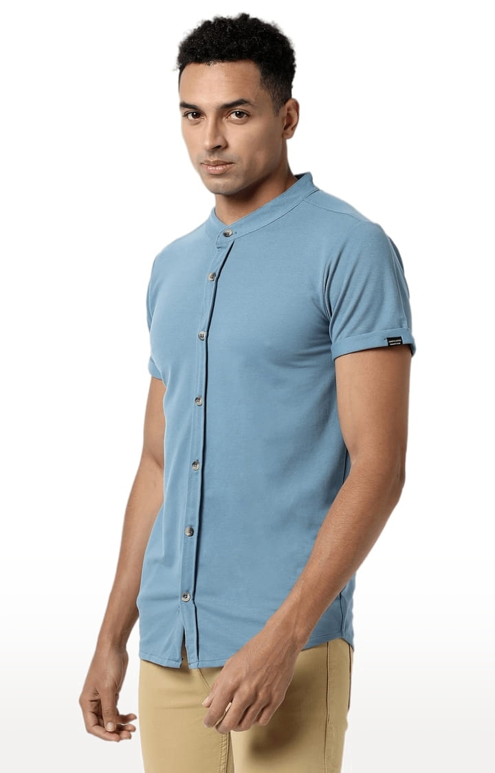 CAMPUS SUTRA | Men's Blue Cotton Solid Casual Shirt