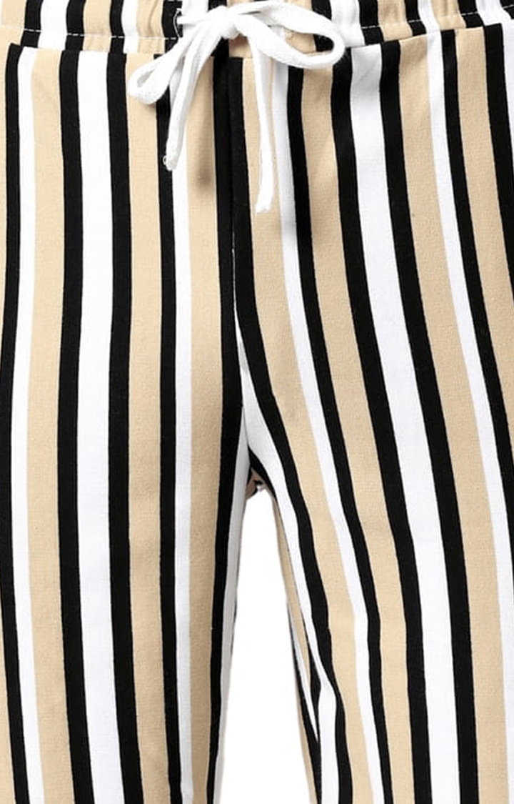 Men's Multicolour Striped Regular Fit Casual Shorts