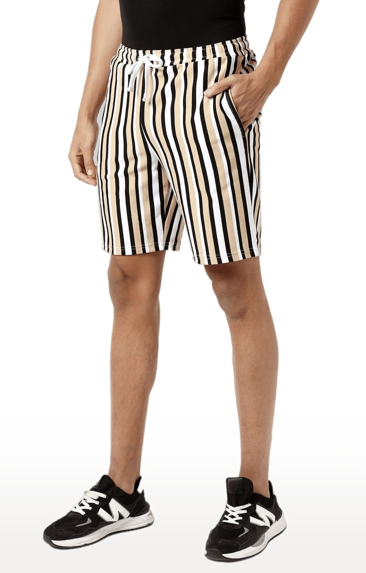 CAMPUS SUTRA | Men's Multicolour Striped Regular Fit Casual Shorts