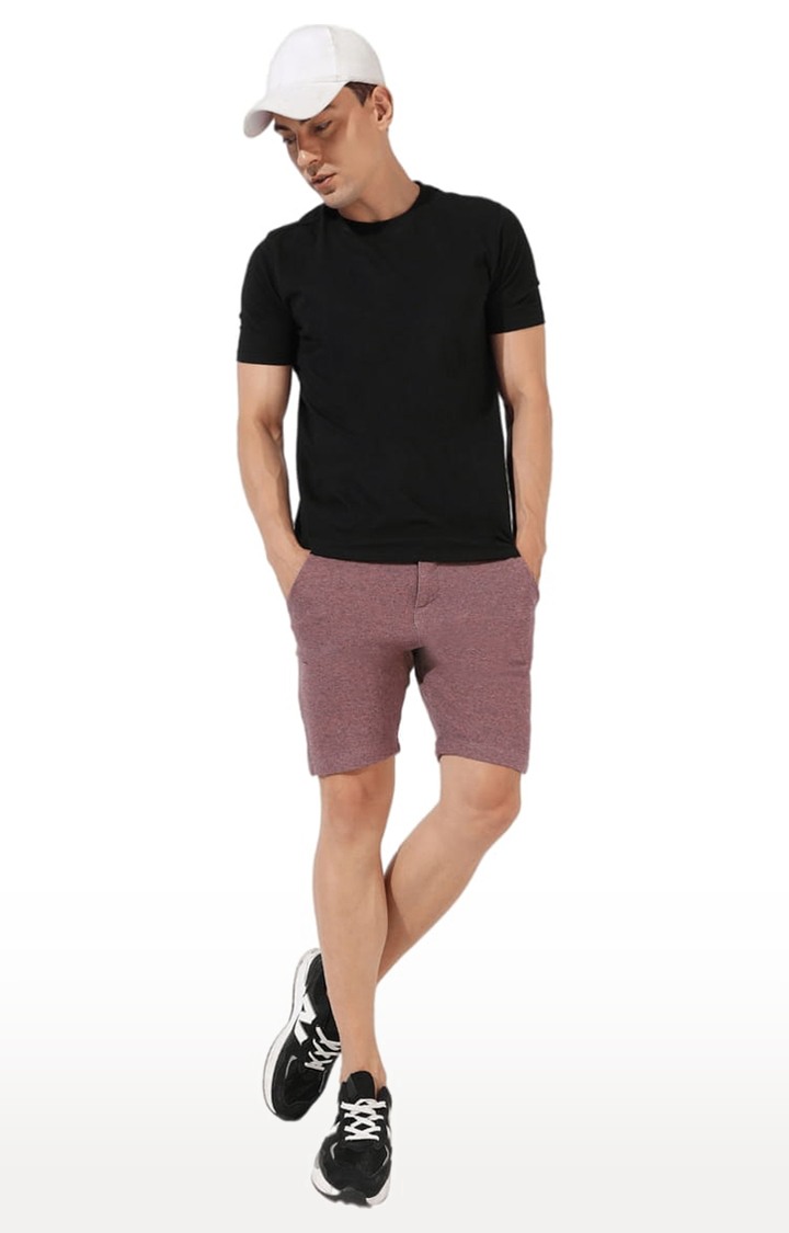Men's Brown Melange Cotton Shorts