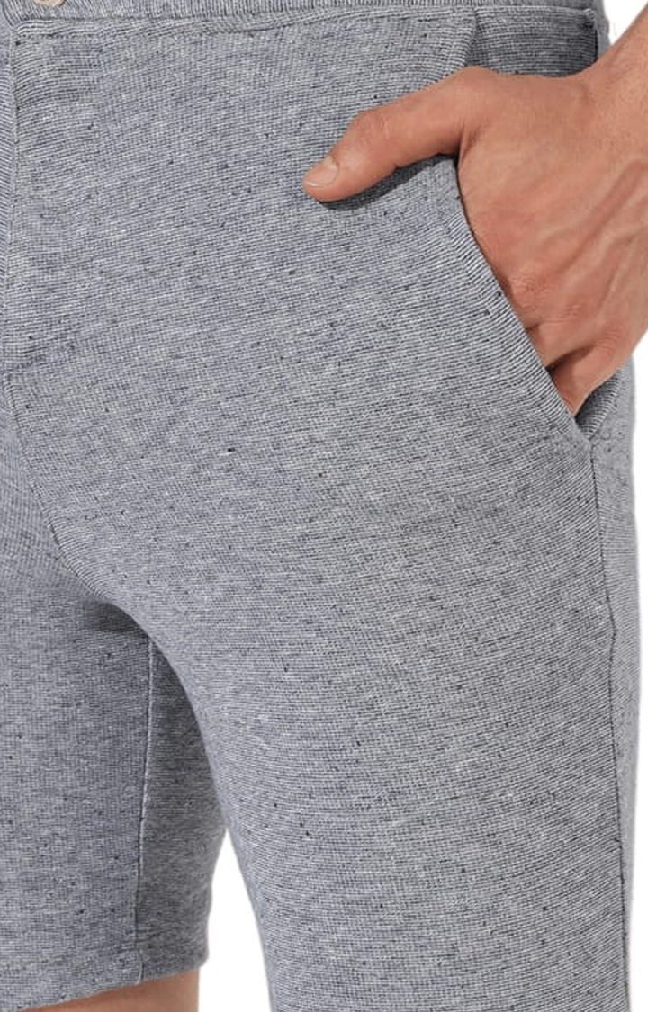 Men's Solid Grey Regular Fit Casual Shorts