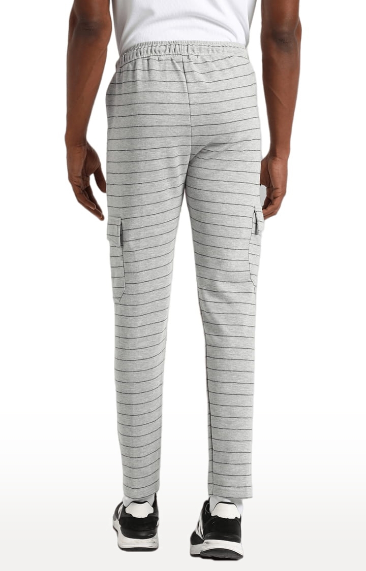 CAMPUS SUTRA | Men's Grey Striped Regular Fit Trackpant 3