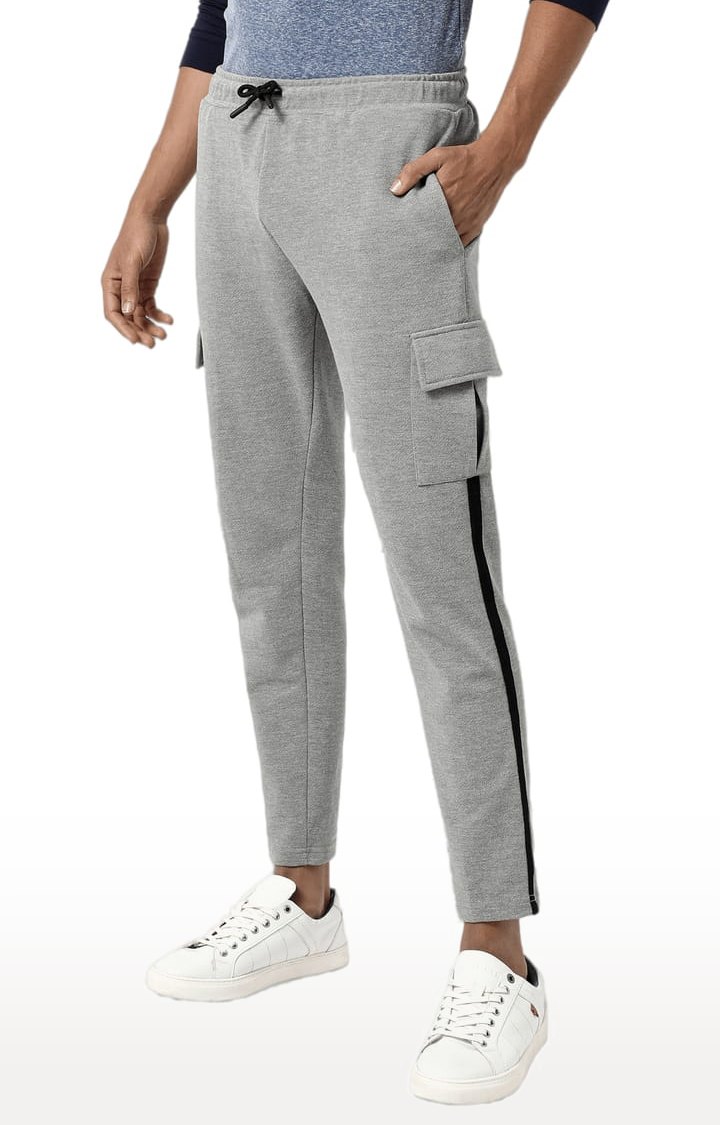 Men's Solid Grey Regular Fit Trackpant