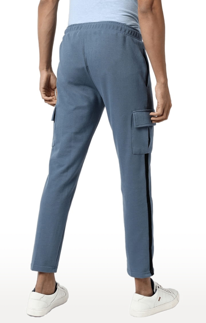 Men's Solid Blue Regular Fit Trackpant