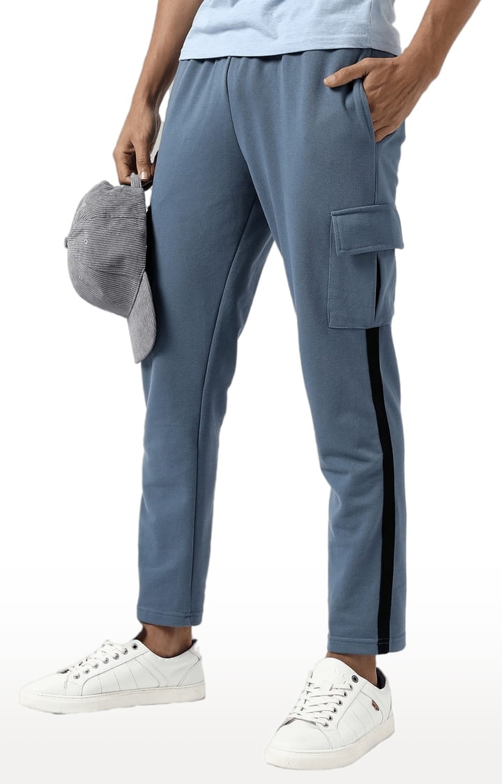 CAMPUS SUTRA | Men's Solid Blue Regular Fit Trackpant