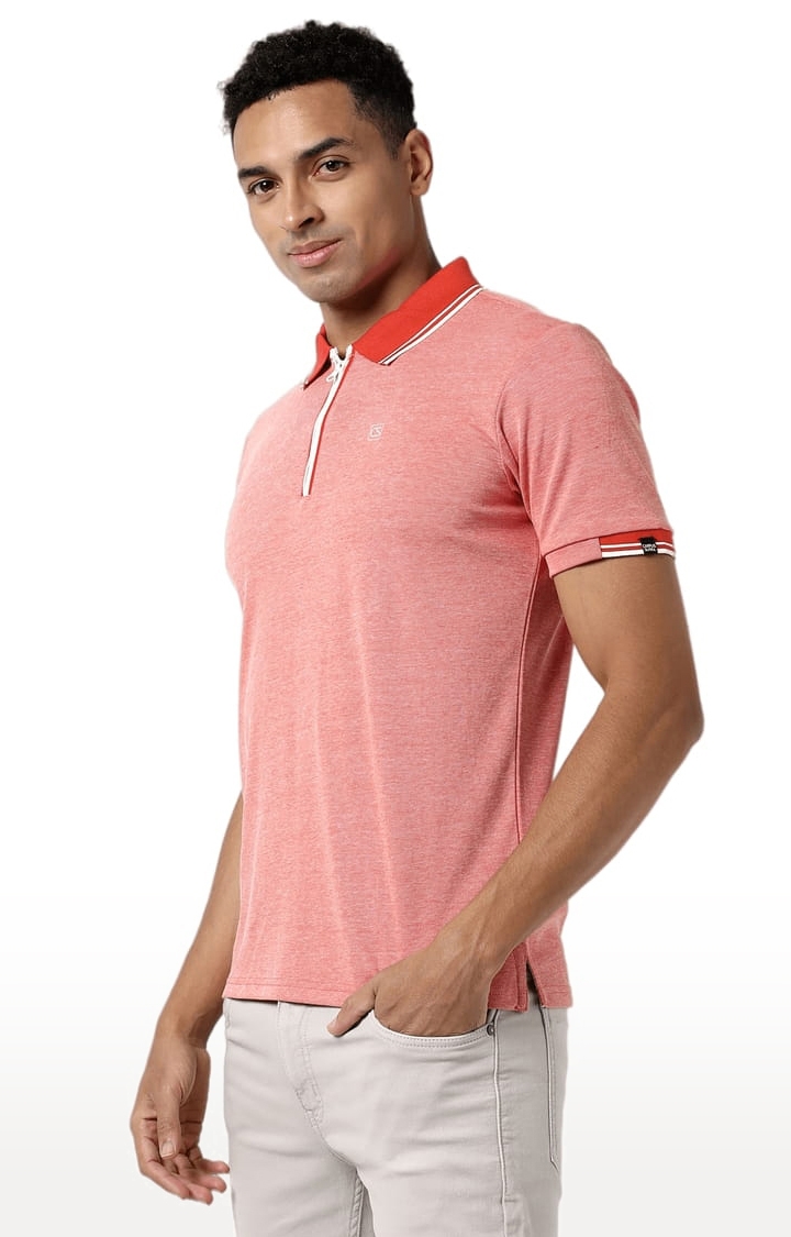 CAMPUS SUTRA | Men's Orange Cotton Solid Polo T-Shirt