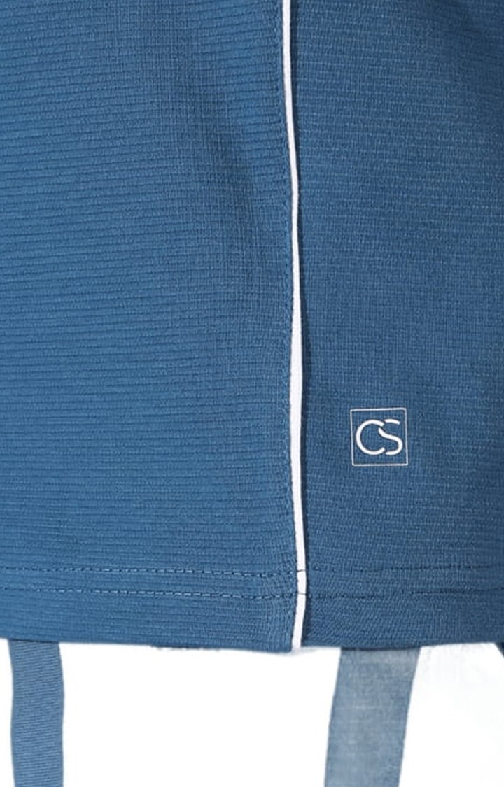 Men's Blue Solid Polos