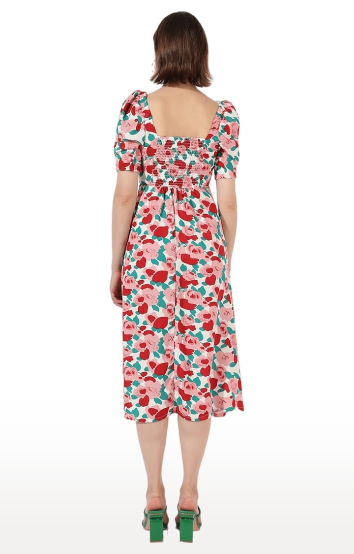 Women's Multicolour Polyester Printed Sheath Dress