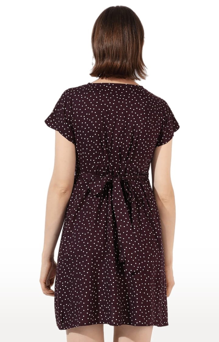Women's Red Printed Shirt Dress