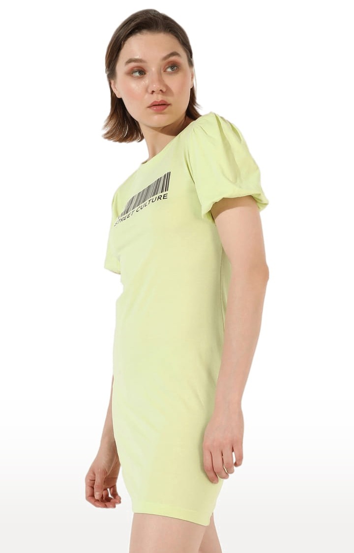 Women's Green Printed Shift Dress