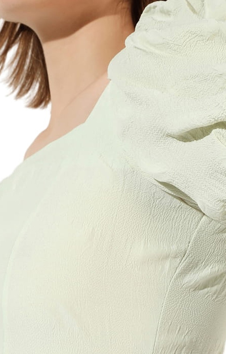 Women's Green Solid Shift Dress