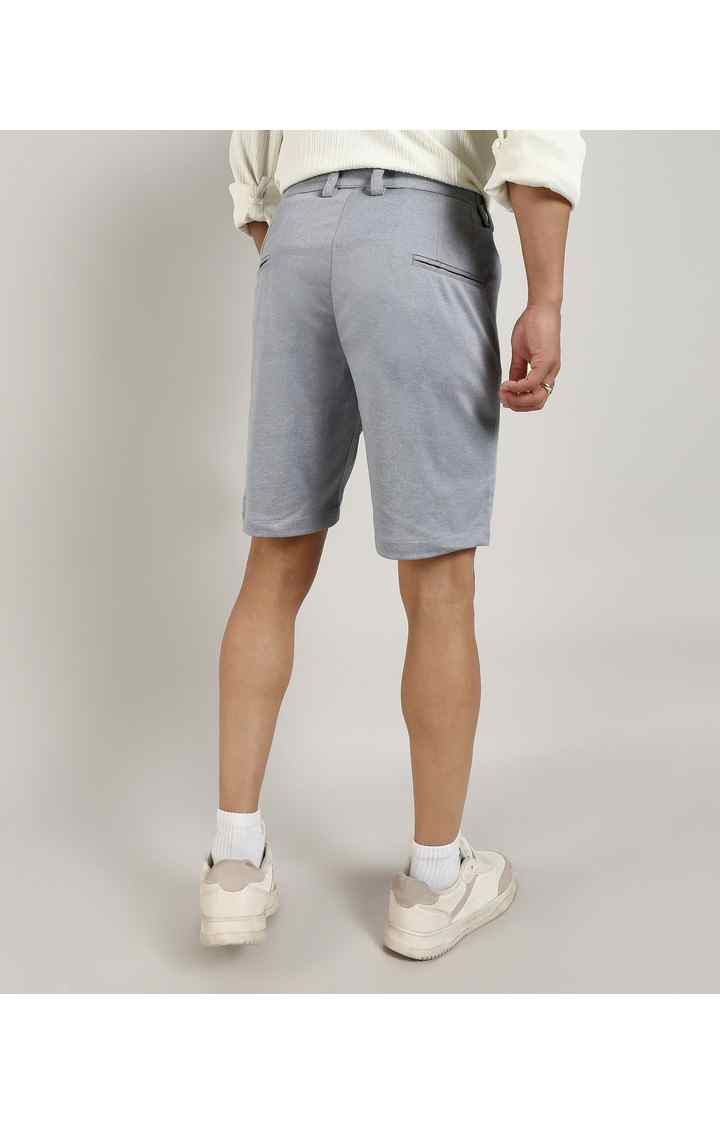 Men's Moon Grey Solid Polyester Shorts