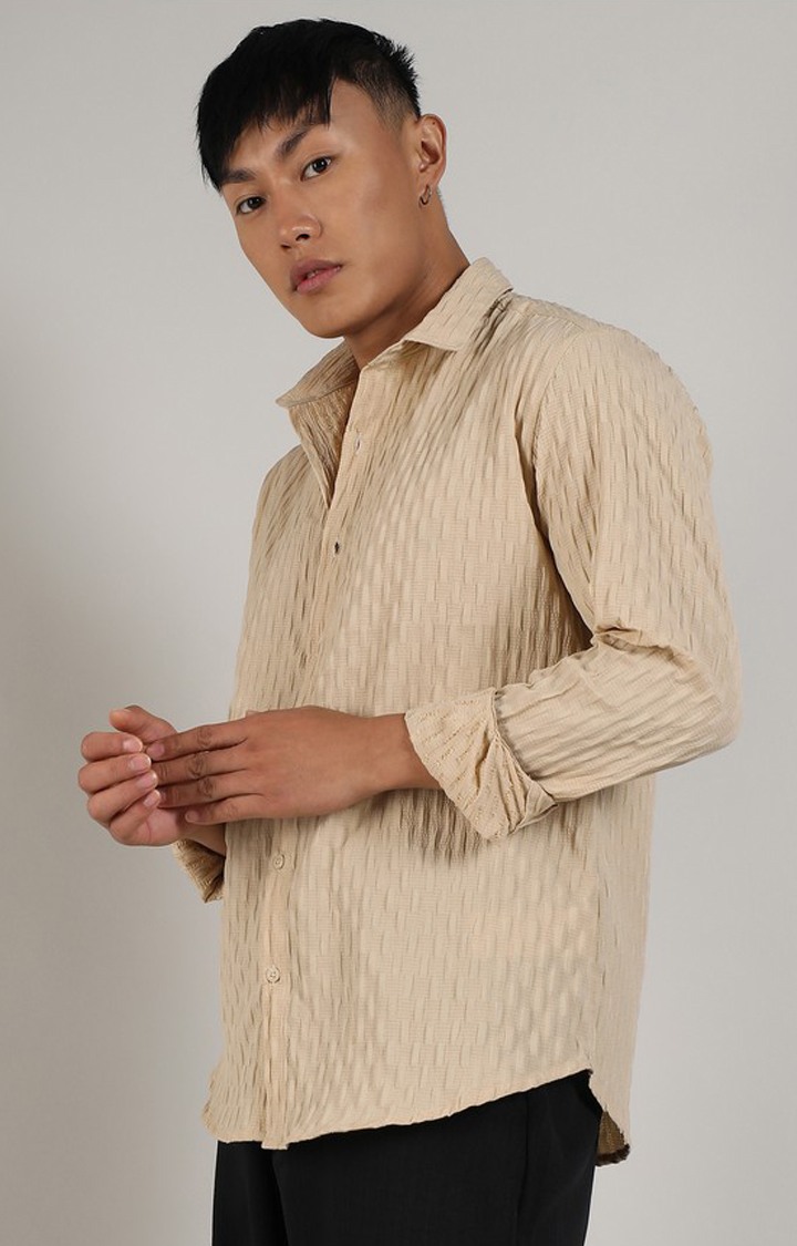 Men's Yellow Solid Casual Shirts