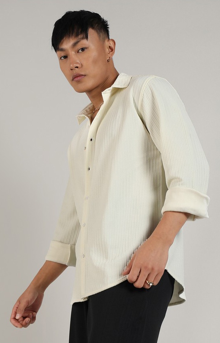 Men's Yellow Solid Casual Shirts