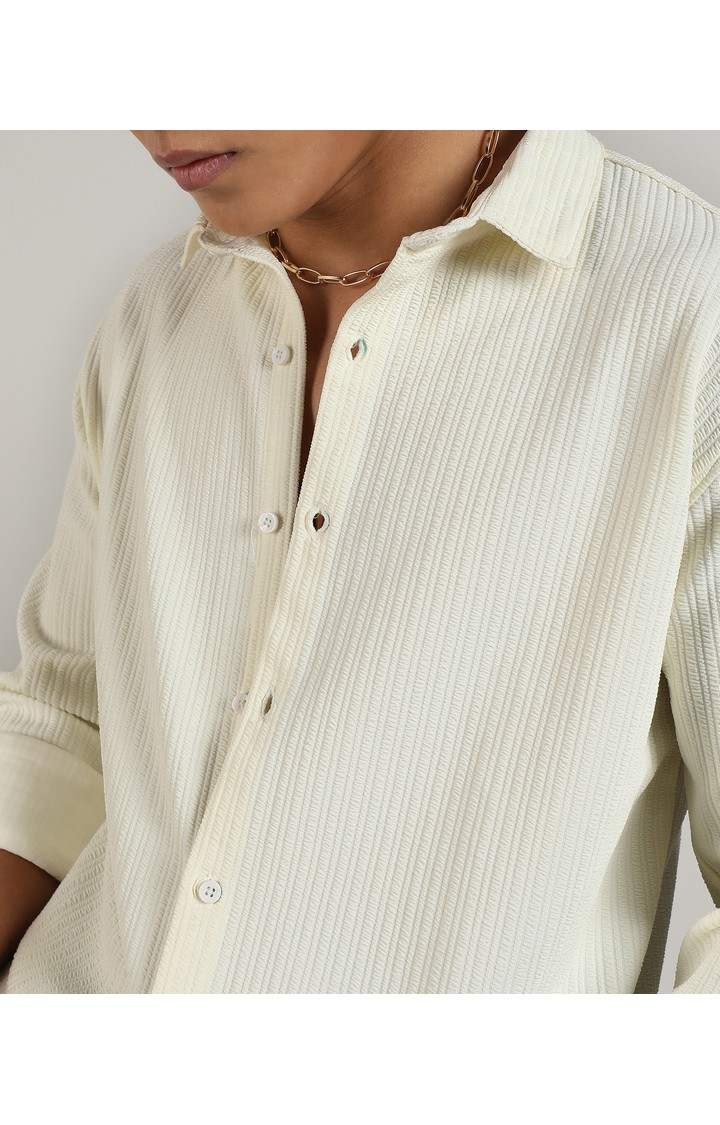 Men's Yellow Solid Casual Shirts