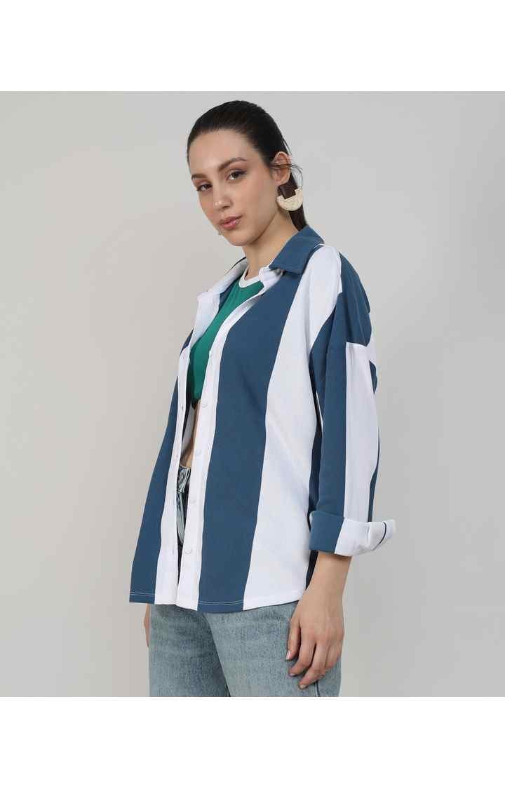 Women's Multicolor Striped Casual Shirts