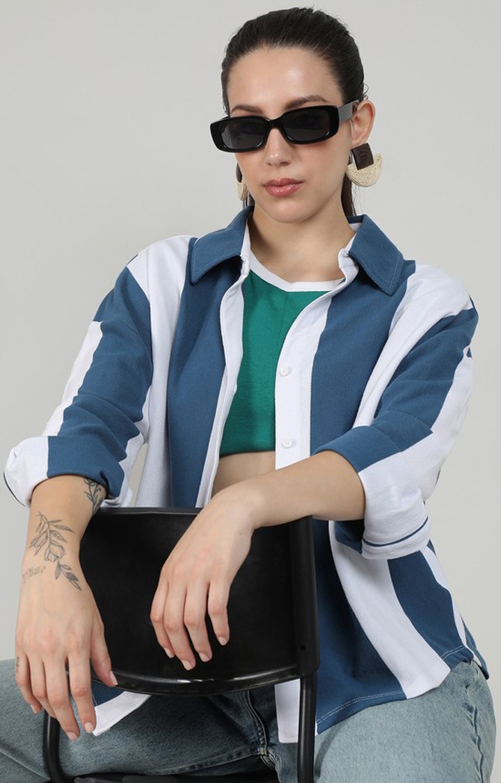 Women's Multicolor Striped Casual Shirts