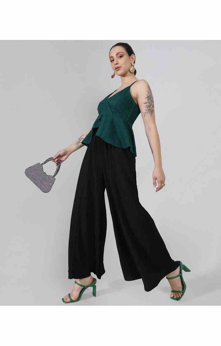 Women's Green Solid Tops