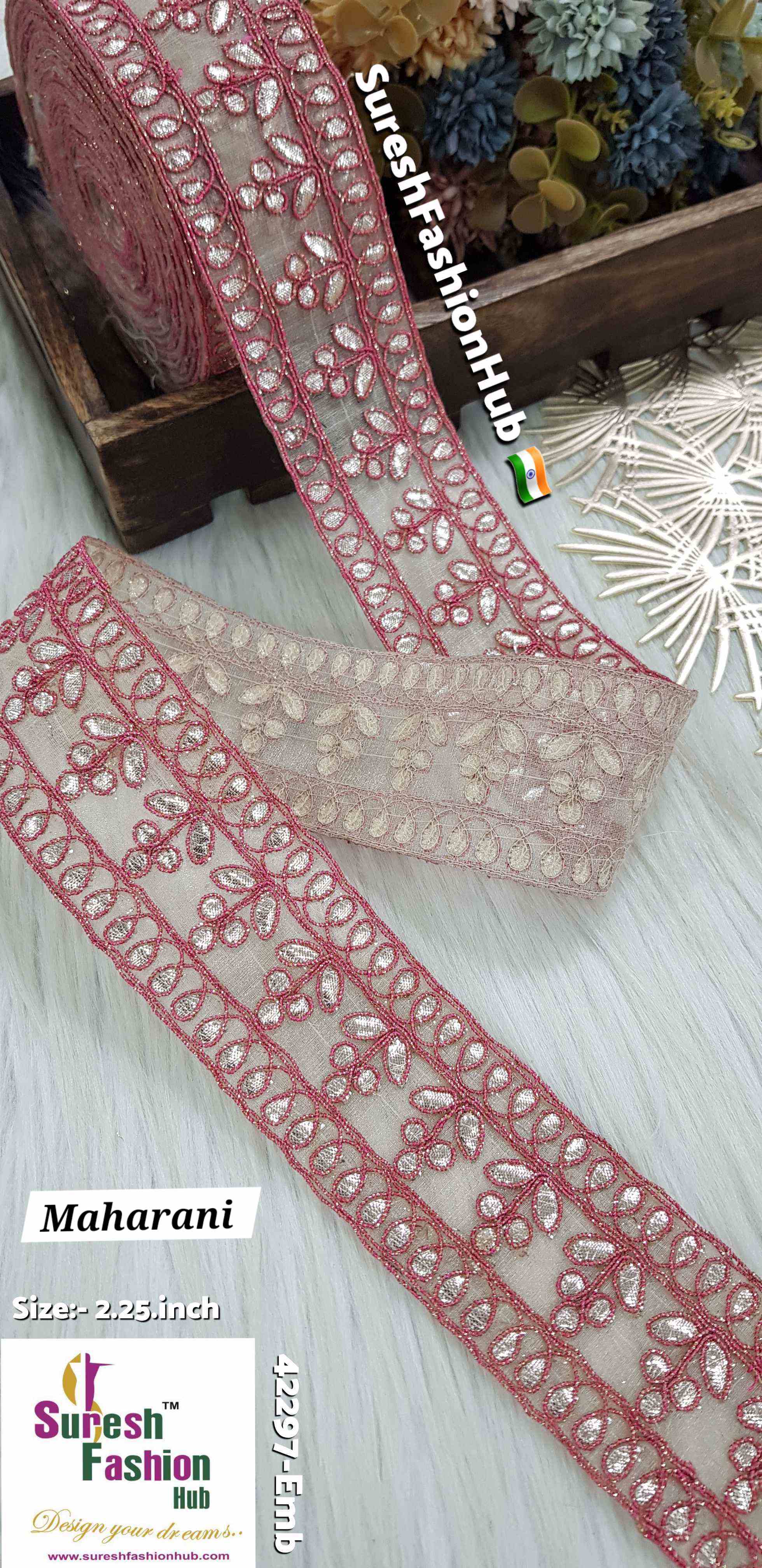 Cute Petal Laser Gota Lace Maharani