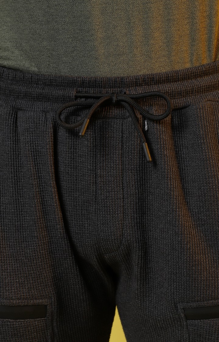 Men's Charcoal Solid Trackpant