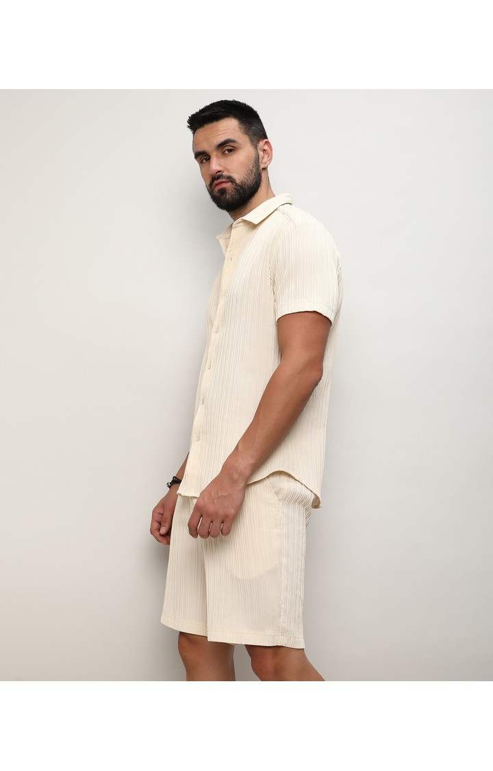 Men's Yellow Solid Co-ords