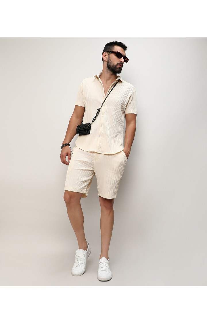Men's Yellow Solid Co-ords