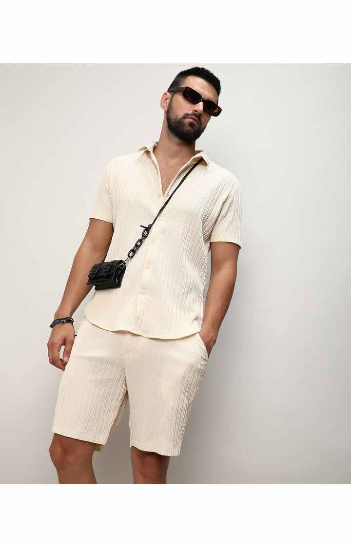 Men's Yellow Solid Co-ords