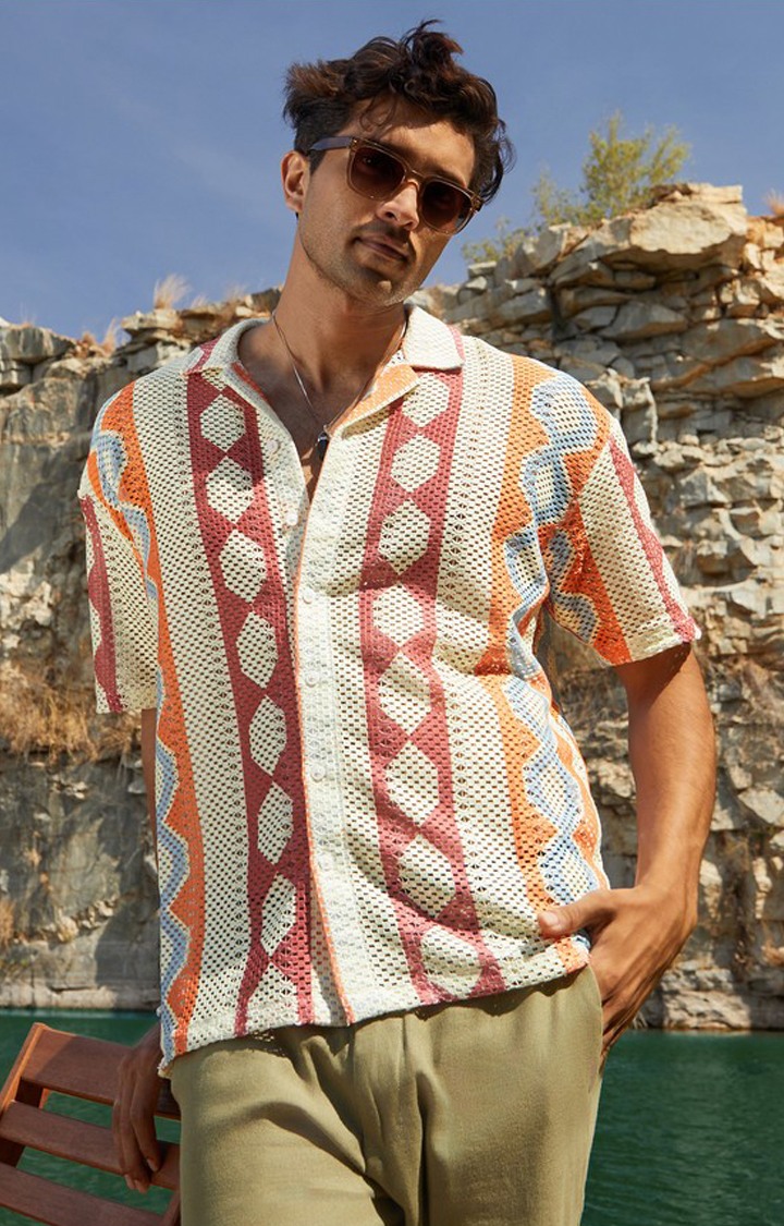 Men's Multicolor Printed Oversized Shirts