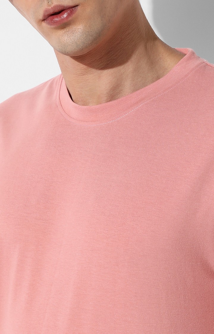 Men's Pink Cotton Solid Co-ords