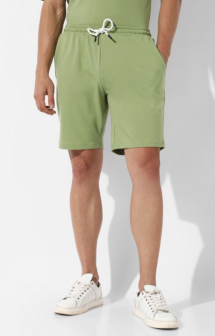 Men's Green Solid Co-ords