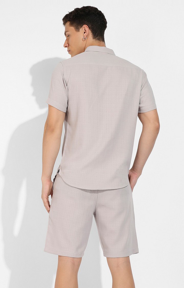 Men's Grey Solid Co-ords