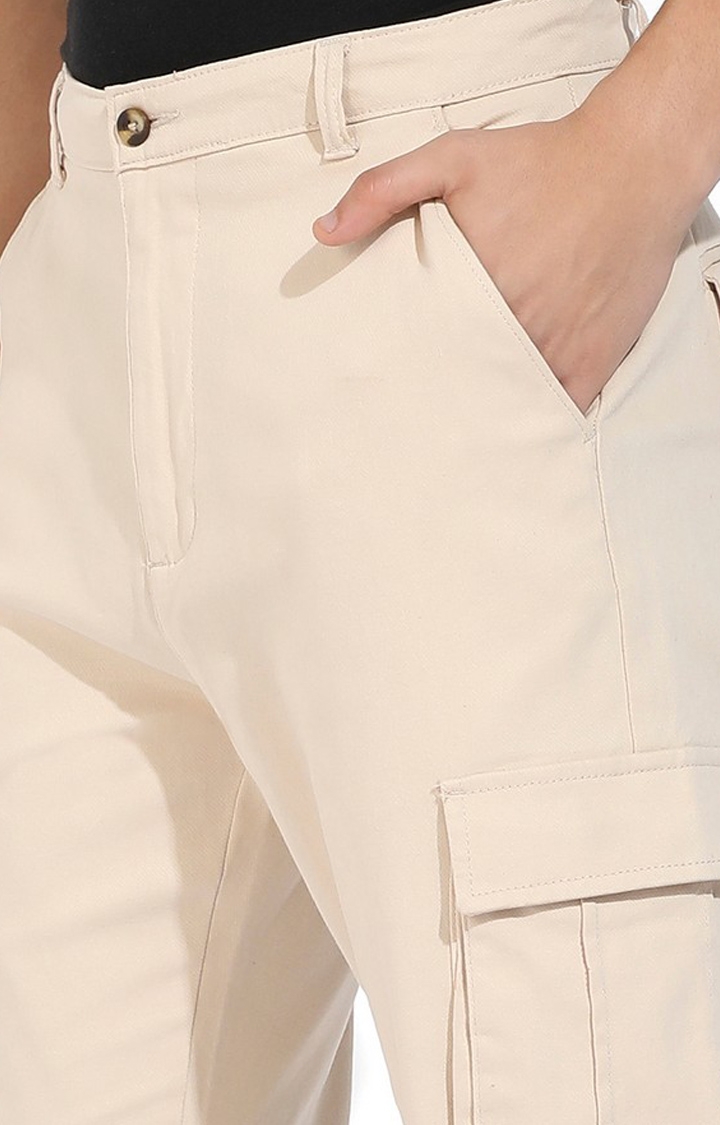 Naya Cuff Trousers with Zip Detail Light Grey | Cilento Designer Wear