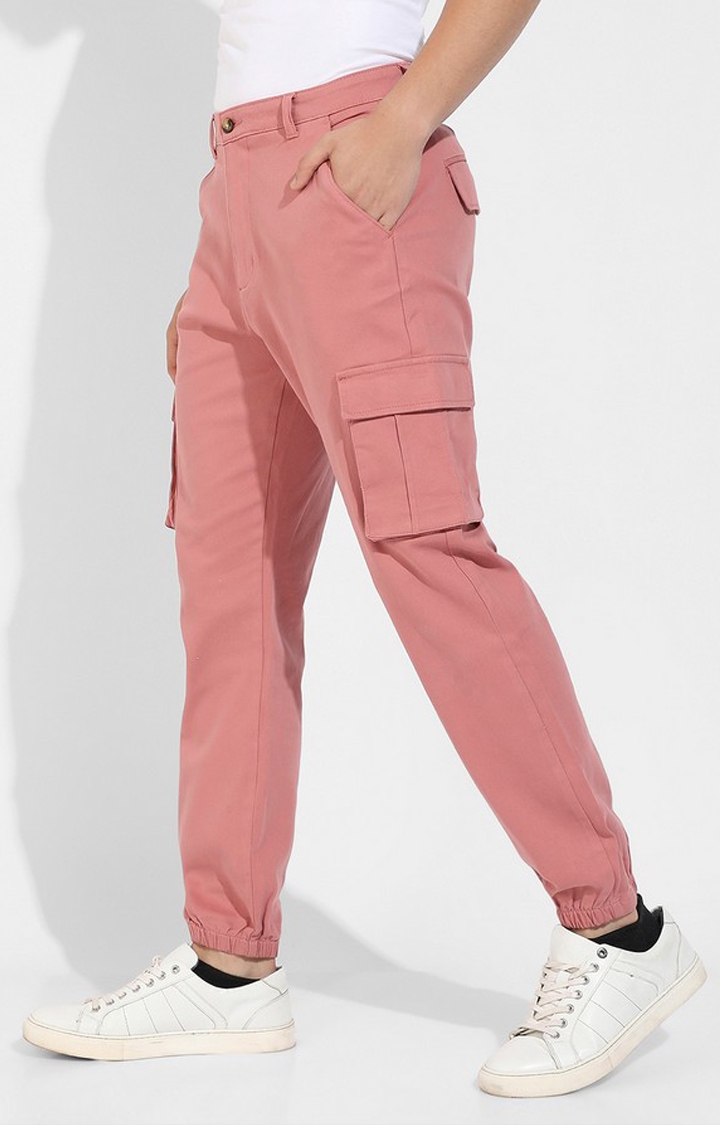 Pink High Waist Cargo Trousers With Chain | TALLY WEiJL Netherlands