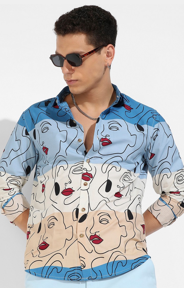 Men's Multicolour Cotton Printed Casual Shirts