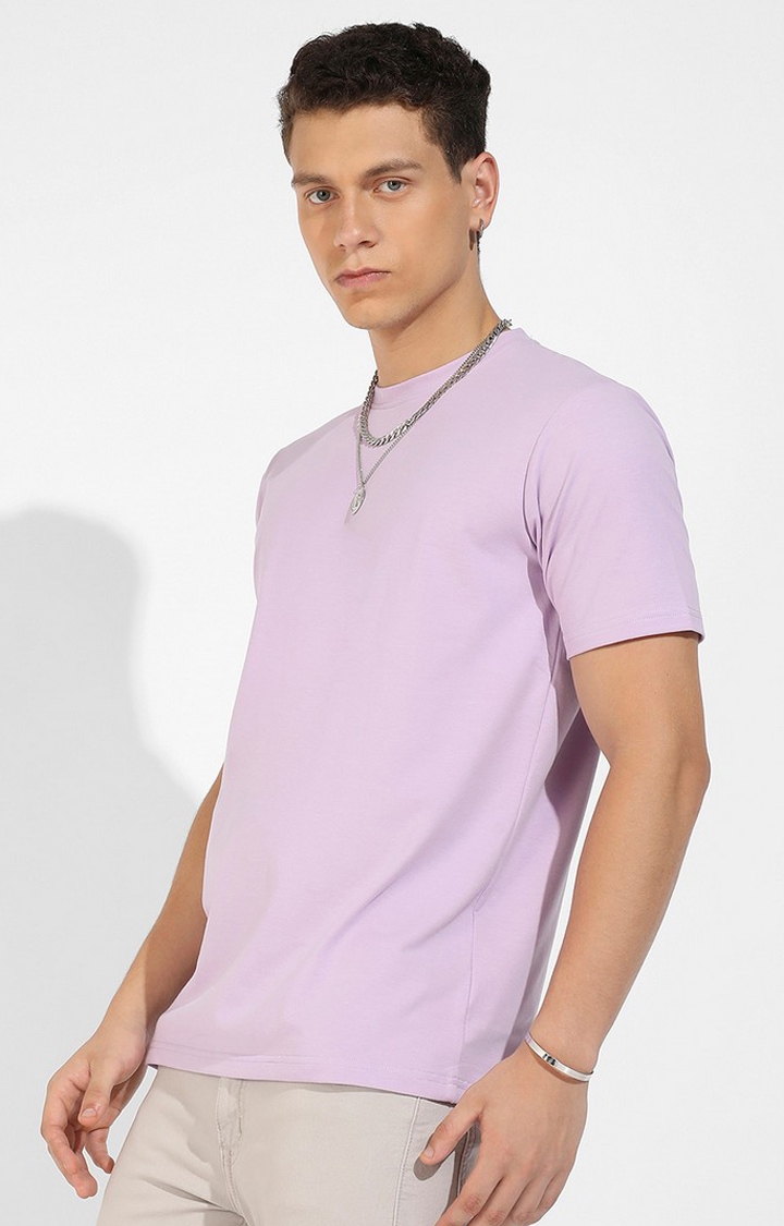 CAMPUS SUTRA | Men's Purple Cotton Solid Regular T-Shirt